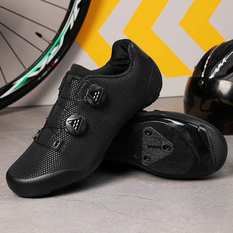 Chaussures de cyclisme sur route pour hommes, respirantes, avec taquet