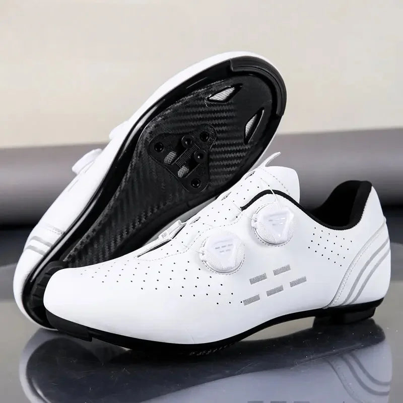 Chaussures de cyclisme sur route pour hommes, respirantes, avec taquet
