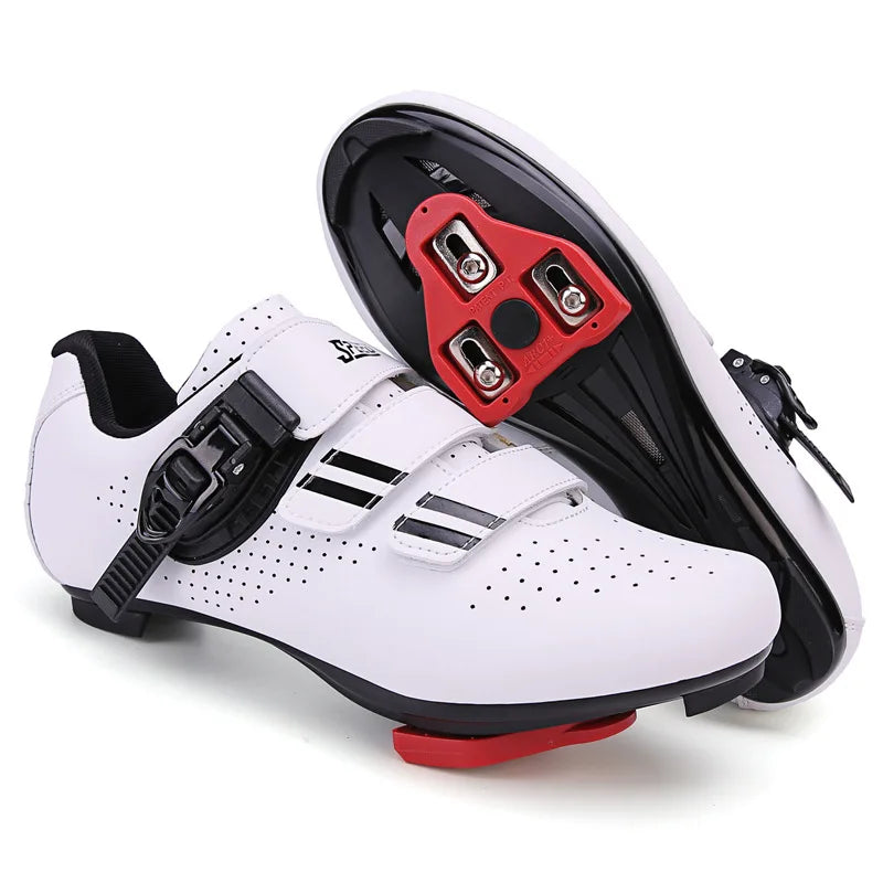 Chaussures de cyclisme sur route pour hommes, respirantes, avec taquet