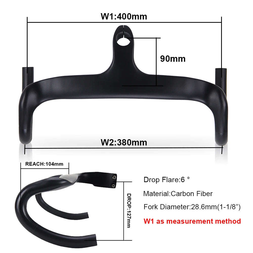 Guidon de vélo de route en carbone