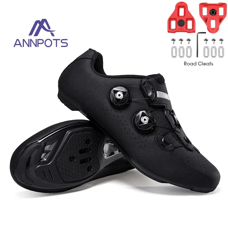 Chaussures de cyclisme sur route pour hommes, respirantes, avec taquet