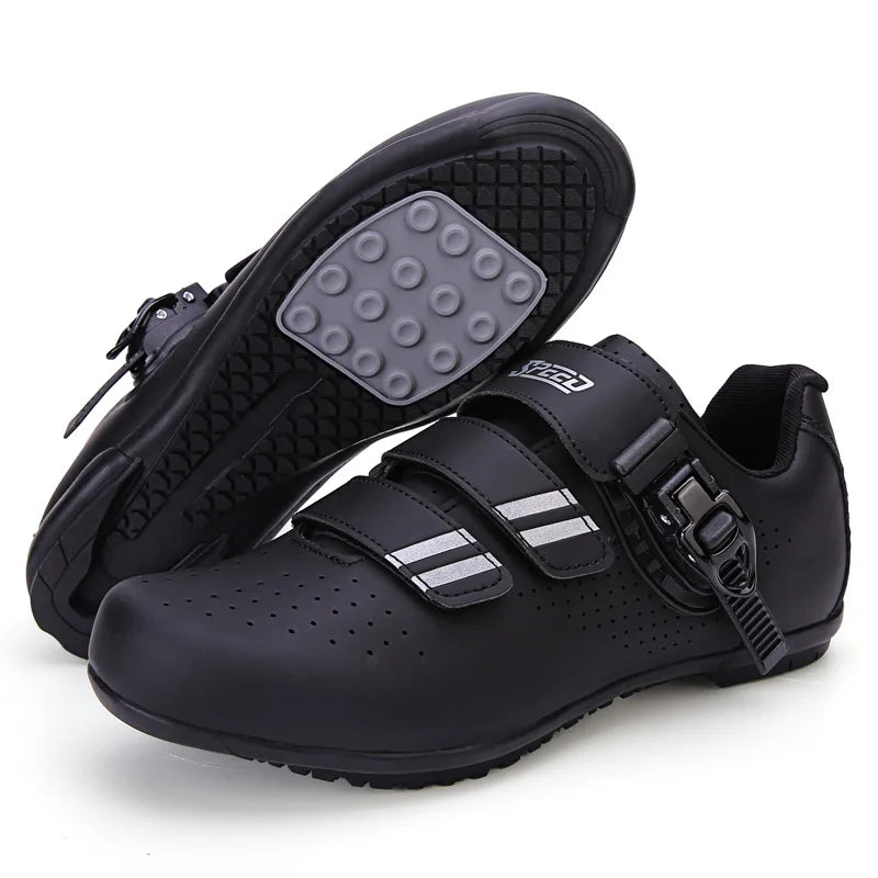 Chaussures de cyclisme sur route pour hommes, respirantes, avec taquet