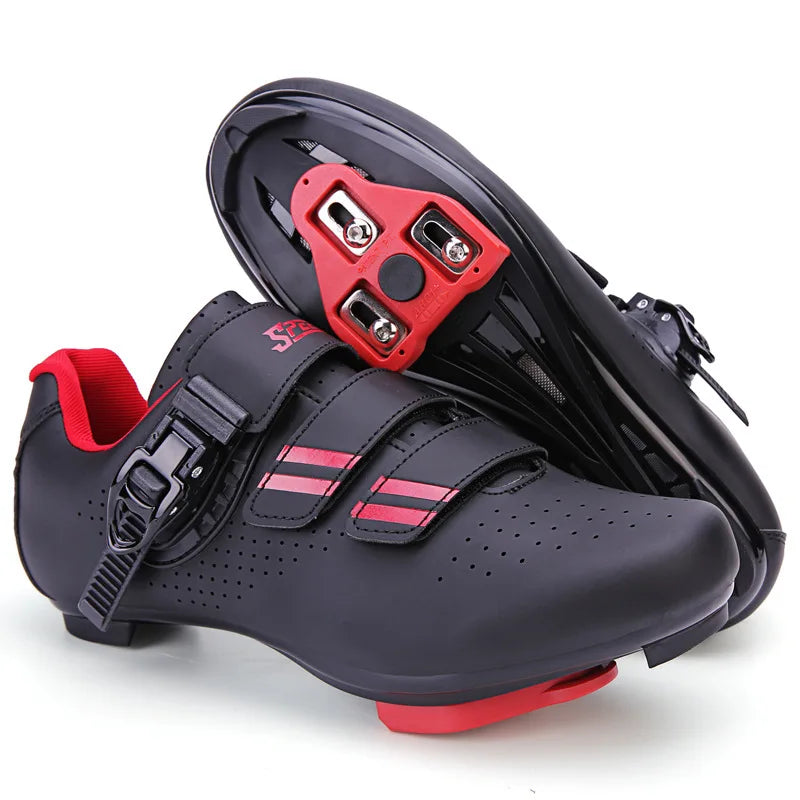 Chaussures de cyclisme sur route pour hommes, respirantes, avec taquet