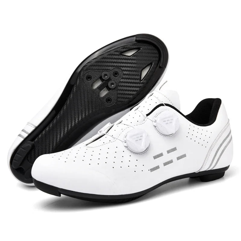 Chaussures de cyclisme sur route pour hommes, respirantes, avec taquet