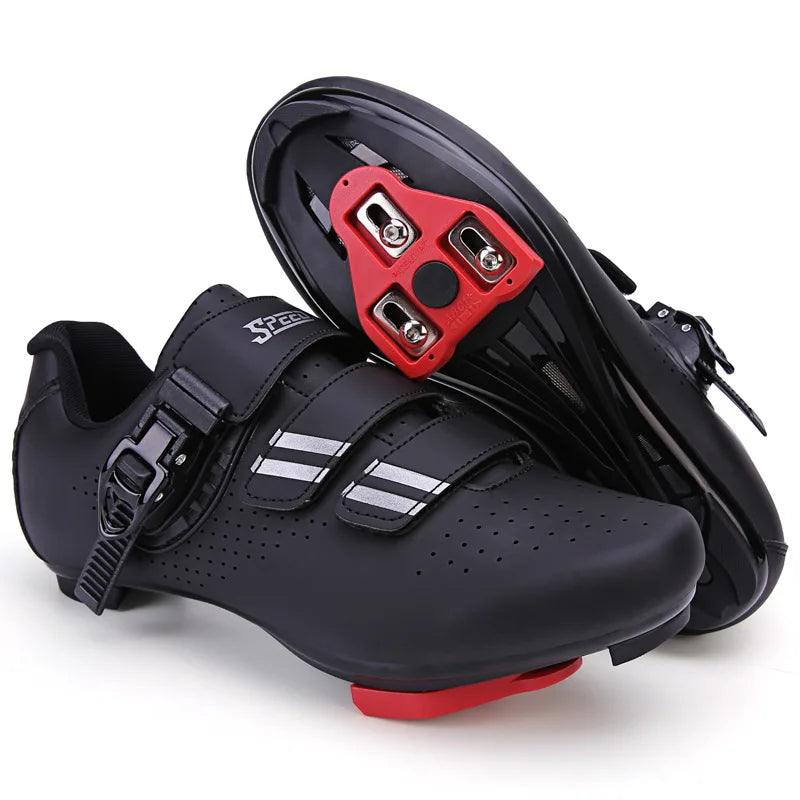 Chaussures de cyclisme sur route pour hommes, respirantes, avec taquet