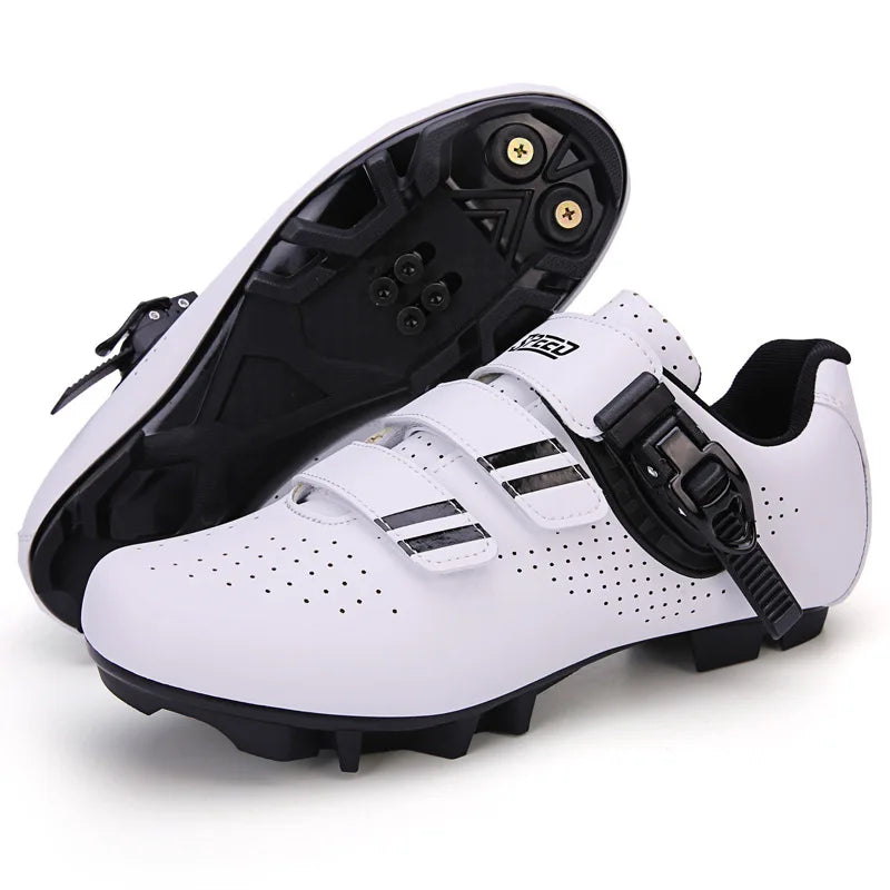 Chaussures de cyclisme sur route pour hommes, respirantes, avec taquet