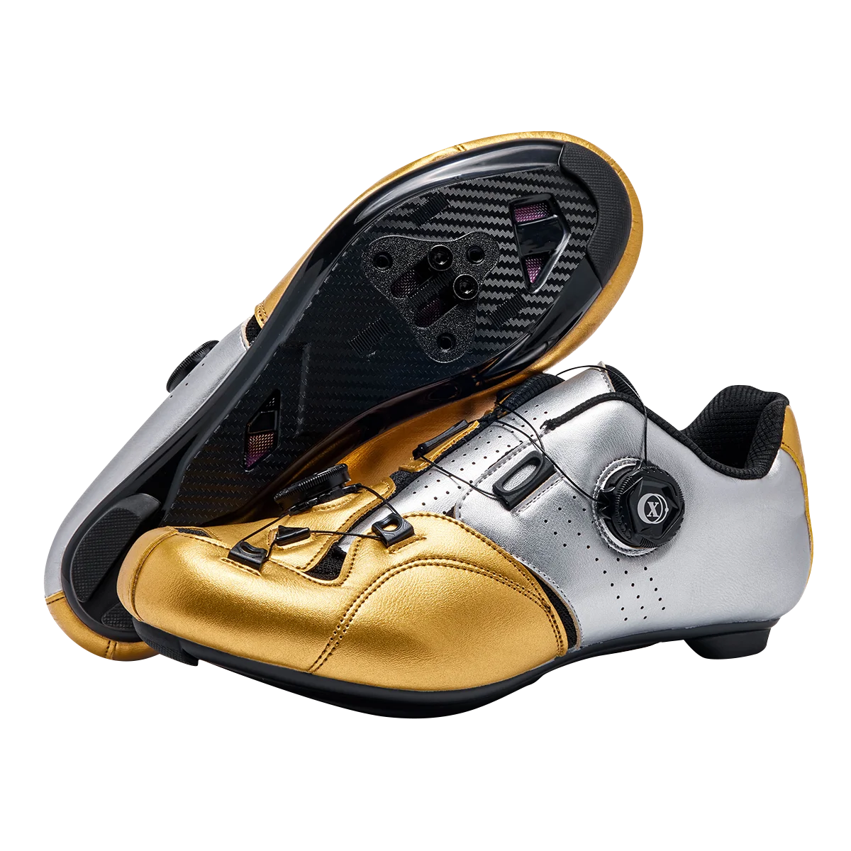 chaussures de cyclisme sur route pour homme  à crampons