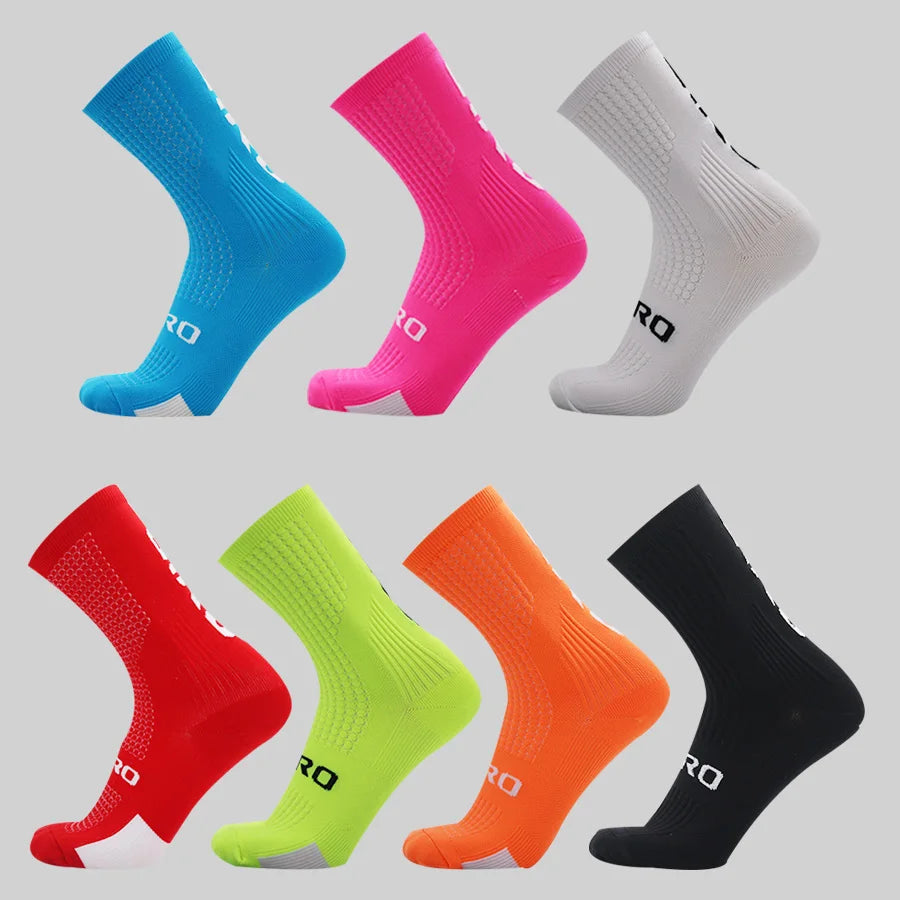 Chaussettes de cyclisme professionnelles, respirantes, absorbant la sueur,
