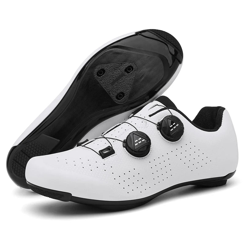 Chaussures de cyclisme sur route pour hommes, respirantes, avec taquet